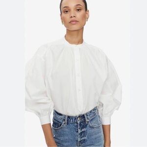 ANINE BING Eden Poplin Shirt White Women’s XXS Oversized